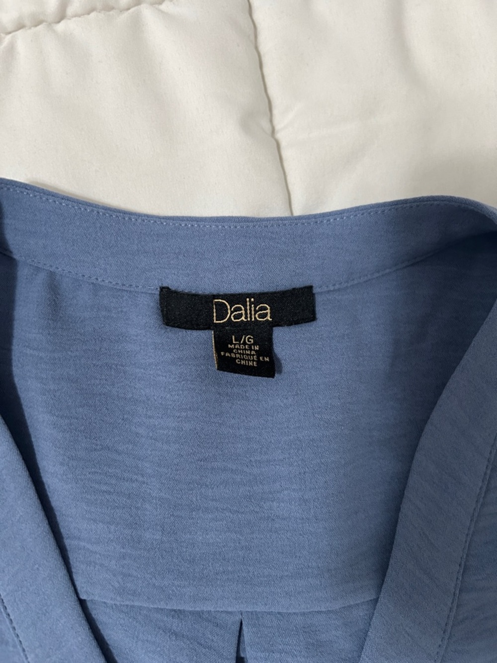 Dalia Dusty Blue V-Neck Long Sleeve Tunic - Picture 2 of 3